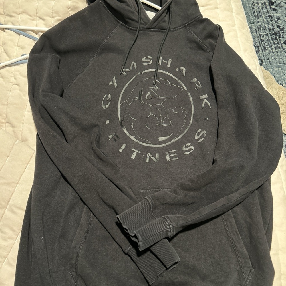 Gymshark Black Hoodie Sweatshirt with Circular Logo